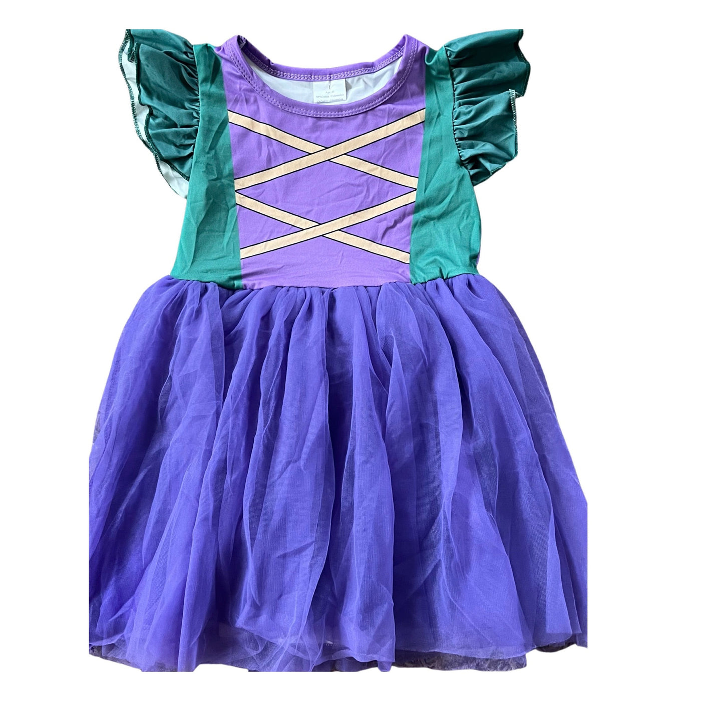 Purple and green tulle dress