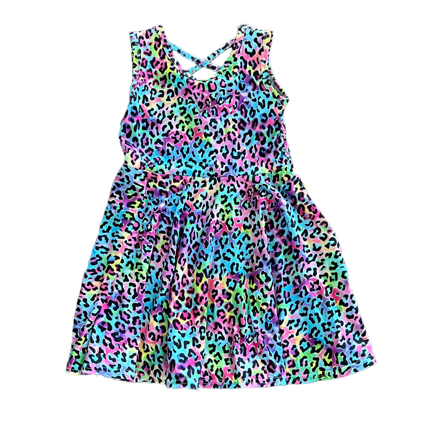 Spotted leopard twirl dress