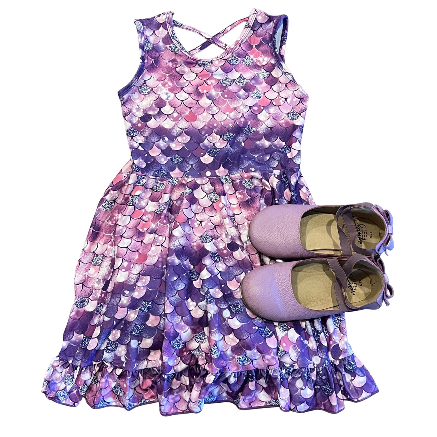 Purple mermaid twirl dress