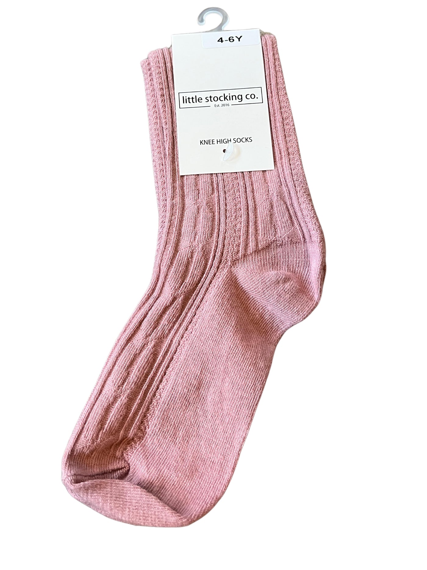 Blush Mauve cable knit knee highs