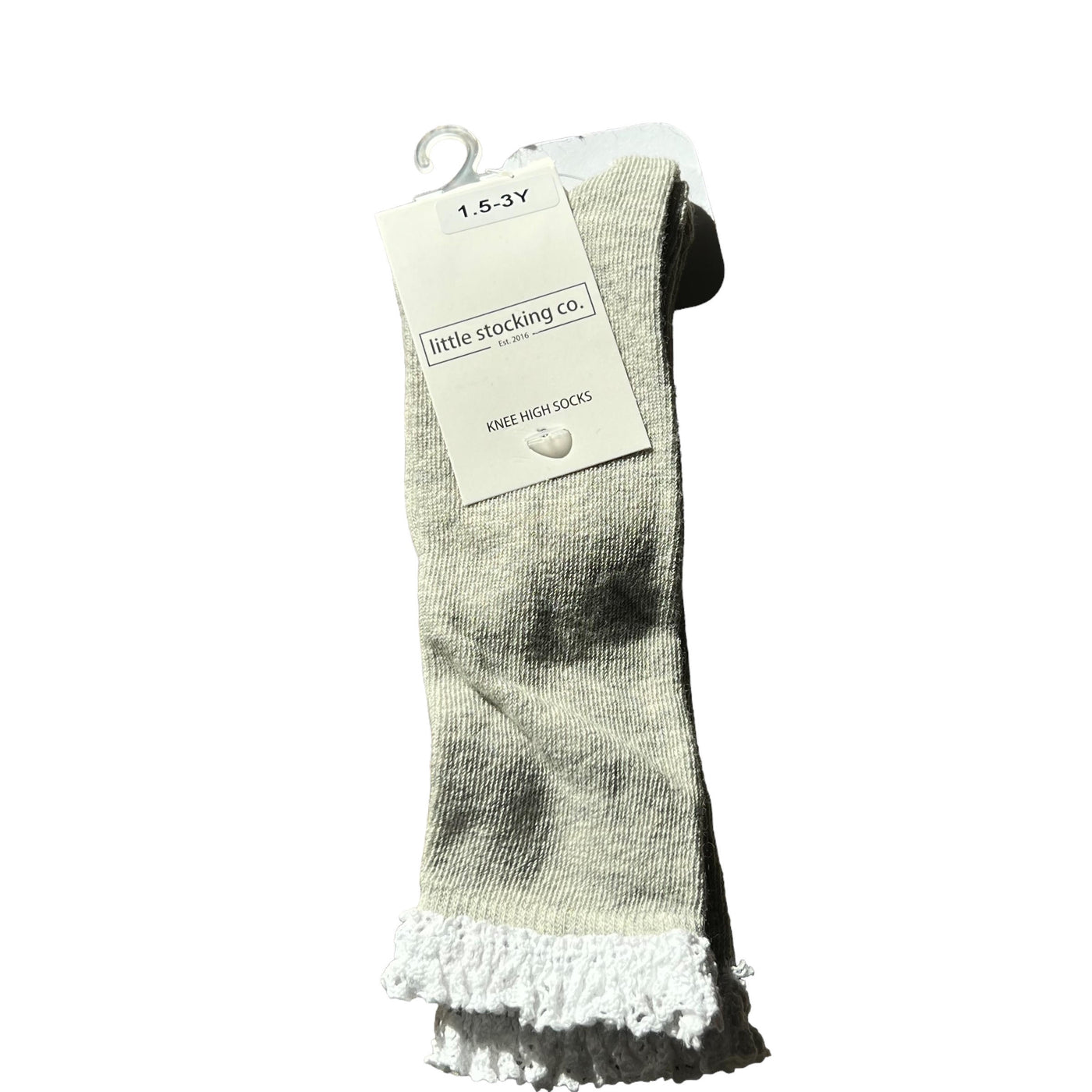 Gray lace knee high socks