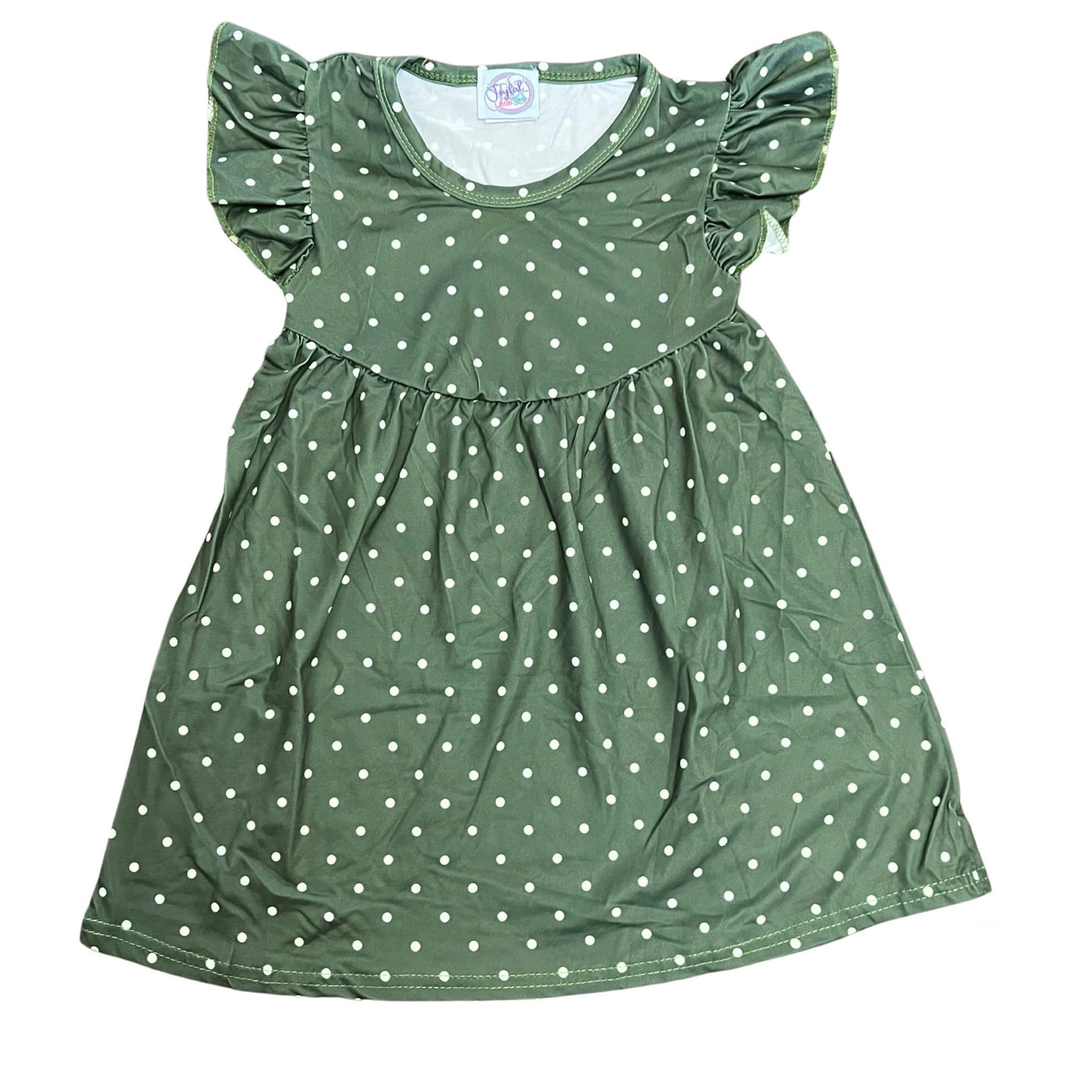 Green dotted pearl dress