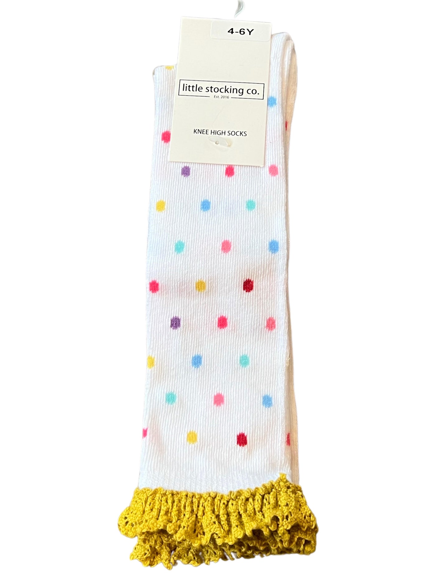 White dotted lace knee high socks